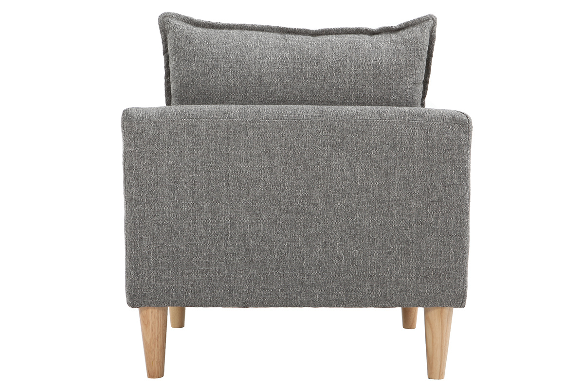 Poltrona design tessuto grigio e quercia KATE
