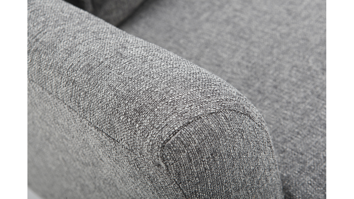 Poltrona design tessuto grigio e quercia KATE