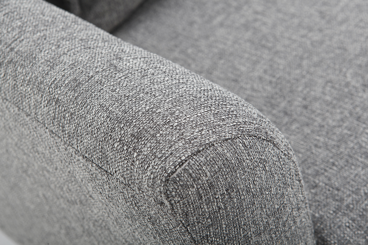 Poltrona design tessuto grigio e quercia KATE