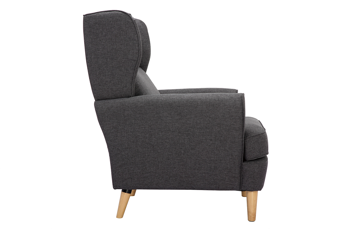 Poltrona design tessuto grigio scuro VIVO