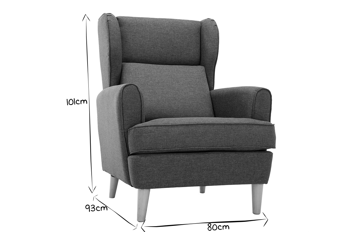 Poltrona design tessuto grigio scuro VIVO