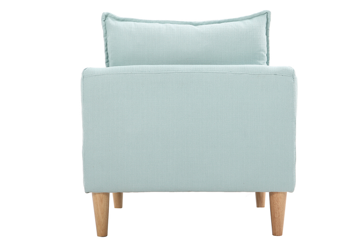 Poltrona design tessuto verde acqua e quercia KATE
