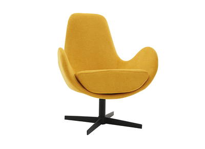 Poltrona design velluto giallo senape ANDY