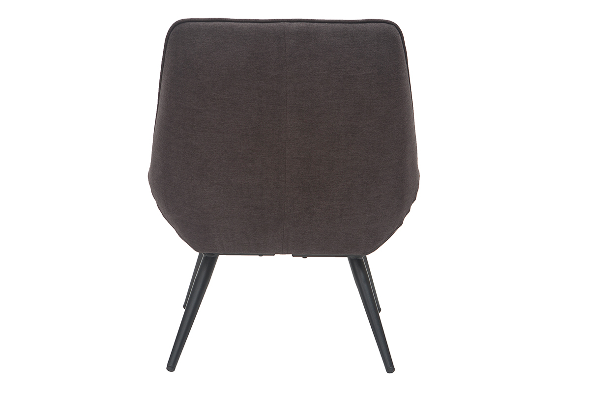 Poltrona di design BILLIE in tessuto effetto velluto grigio scuro
