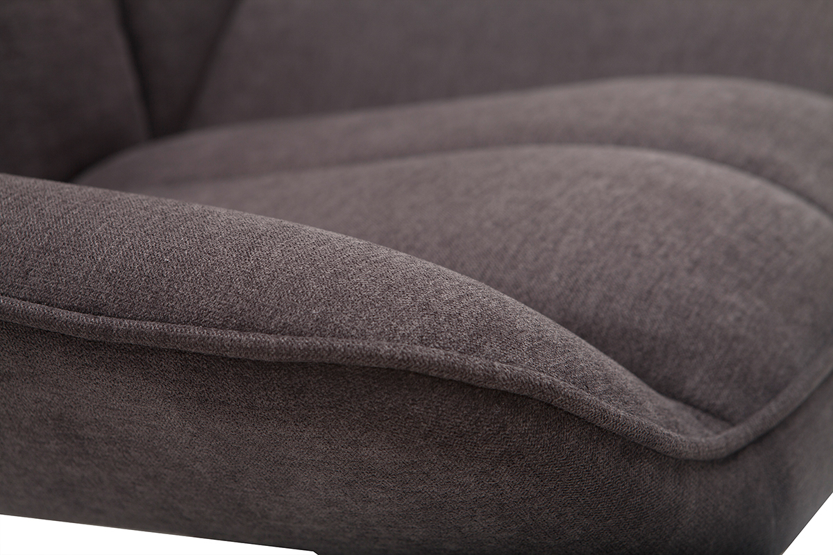 Poltrona di design BILLIE in tessuto effetto velluto grigio scuro