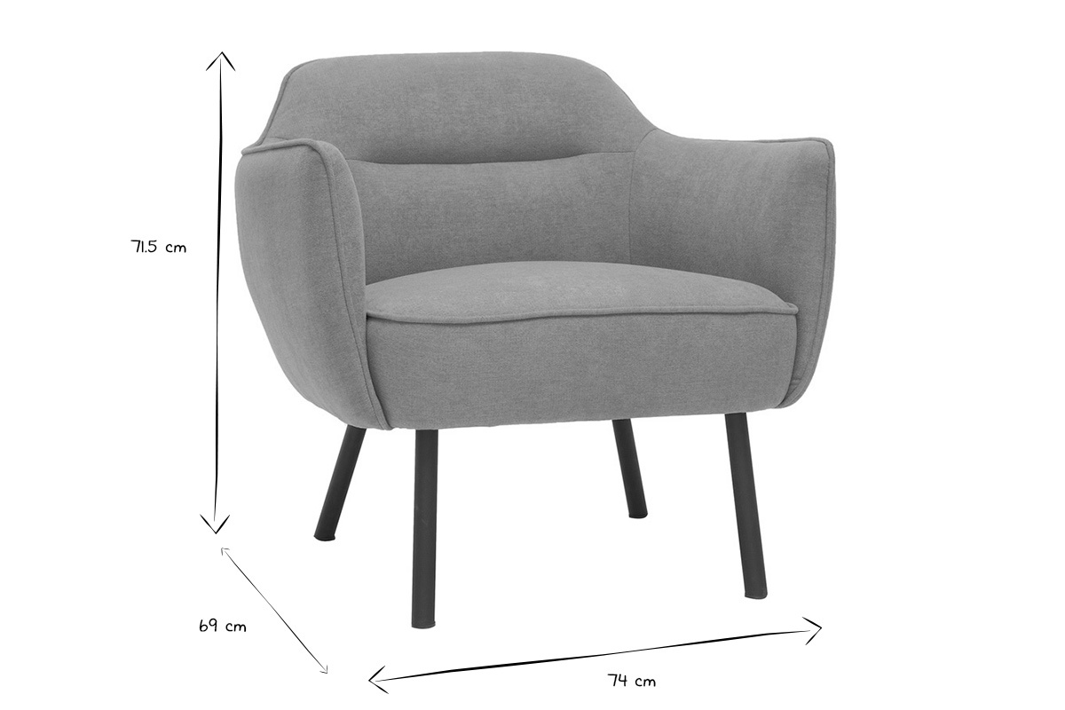 Poltrona di design in tessuto effetto velluto giallo senape LAURENS