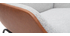 Poltrona di design marrone con tessuto effetto velluto grigio MARCEAU