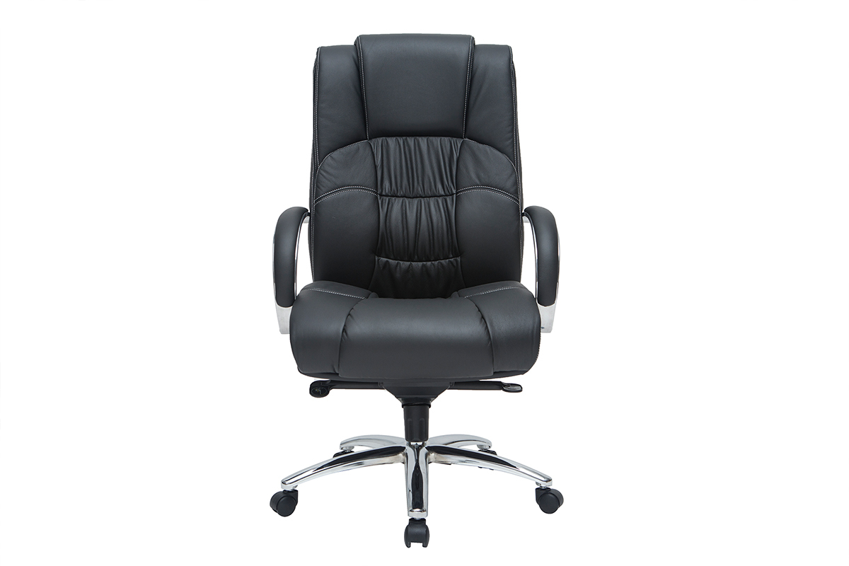 Poltrona di direzione in pelle nera DONATELLO