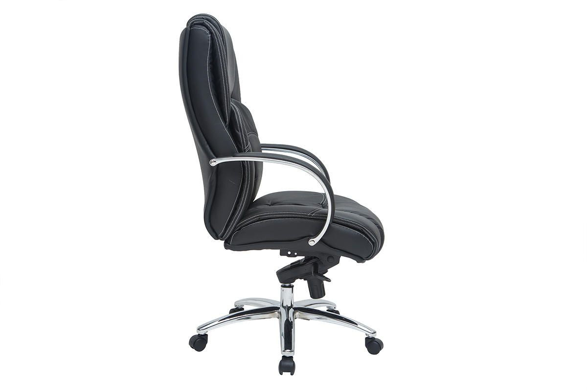 Poltrona di direzione in pelle nera DONATELLO