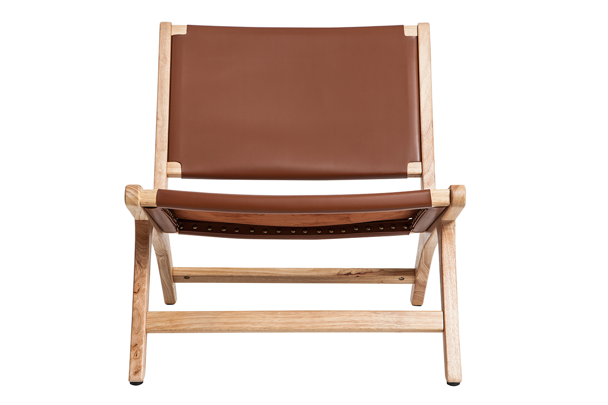 Poltrona etnica marrone e legno BONDI