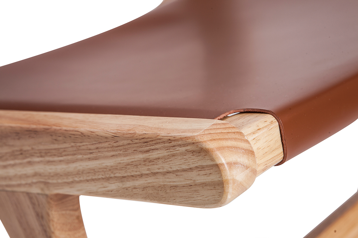 Poltrona etnica marrone e legno BONDI