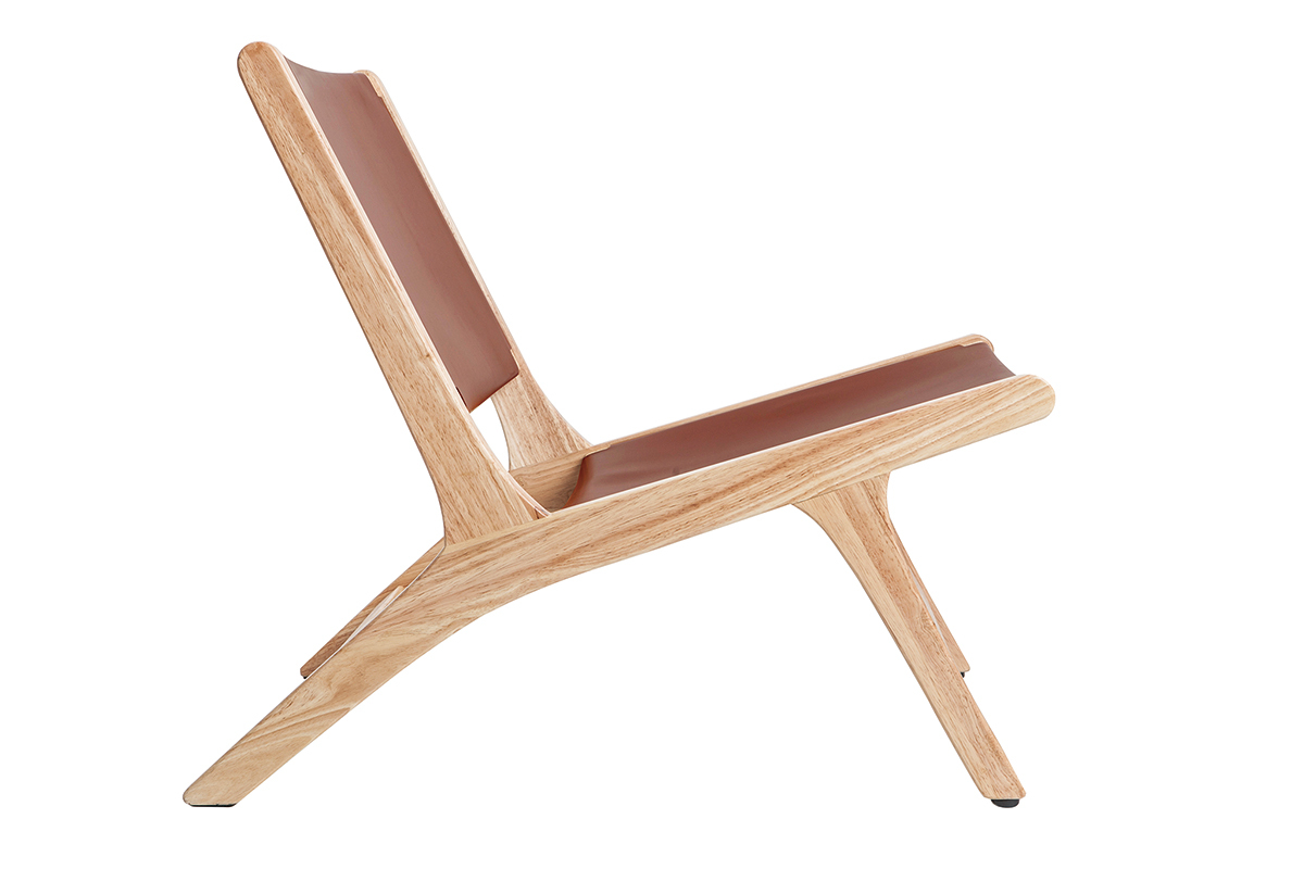 Poltrona etnica marrone e legno BONDI
