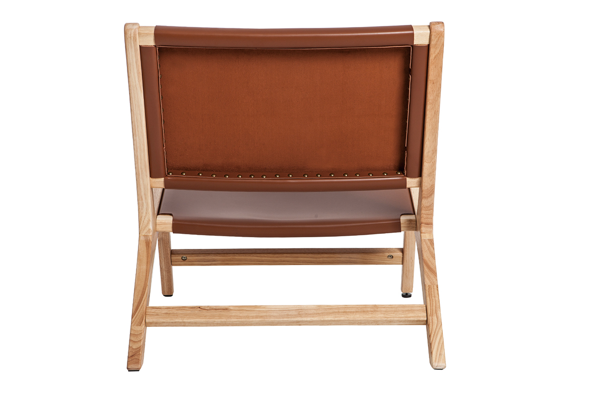 Poltrona etnica marrone e legno BONDI