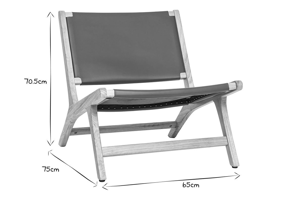 Poltrona etnica marrone e legno BONDI