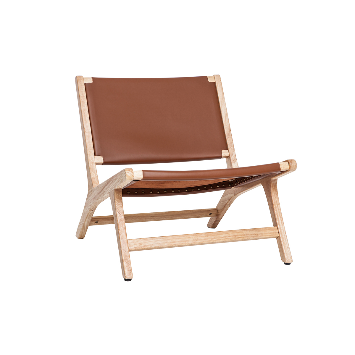 Poltrona etnica marrone e legno BONDI