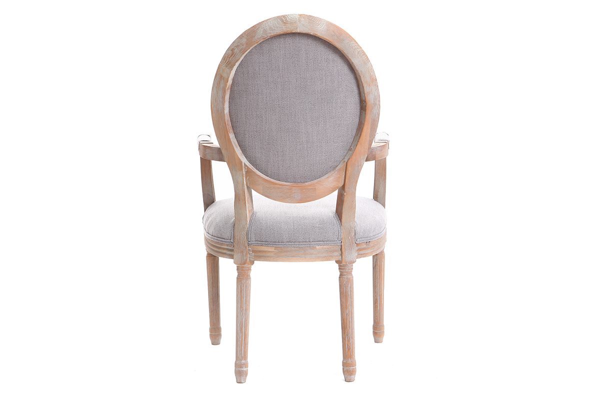 Poltrona in tessuto, colore: Grigio chiaro, piedi in legno chiaro, modello: LEGEND