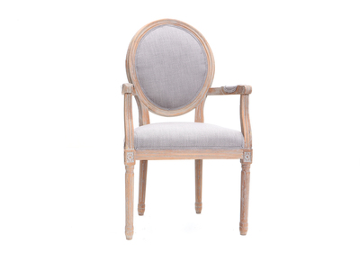 Poltrona in tessuto, colore: Grigio chiaro, piedi in legno chiaro, modello: LEGEND