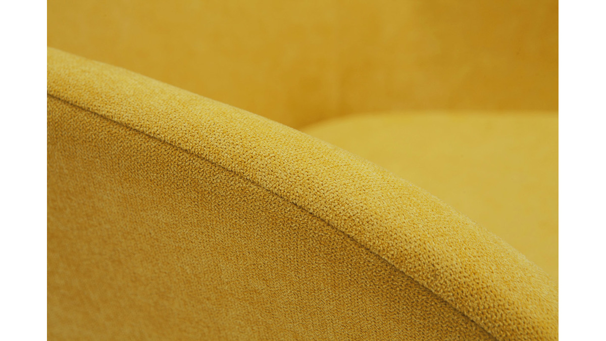 Poltrona in tessuto effetto velluto giallo senape MAYNE