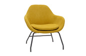 Poltrona Scandinava NAT In Tessuto Giallo Senape - Comoda, Con Cuscino Rimovibile