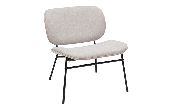 Sedia Design In Velluto Ciniglia Beige E Metallo Nero Tulum - Miliboo