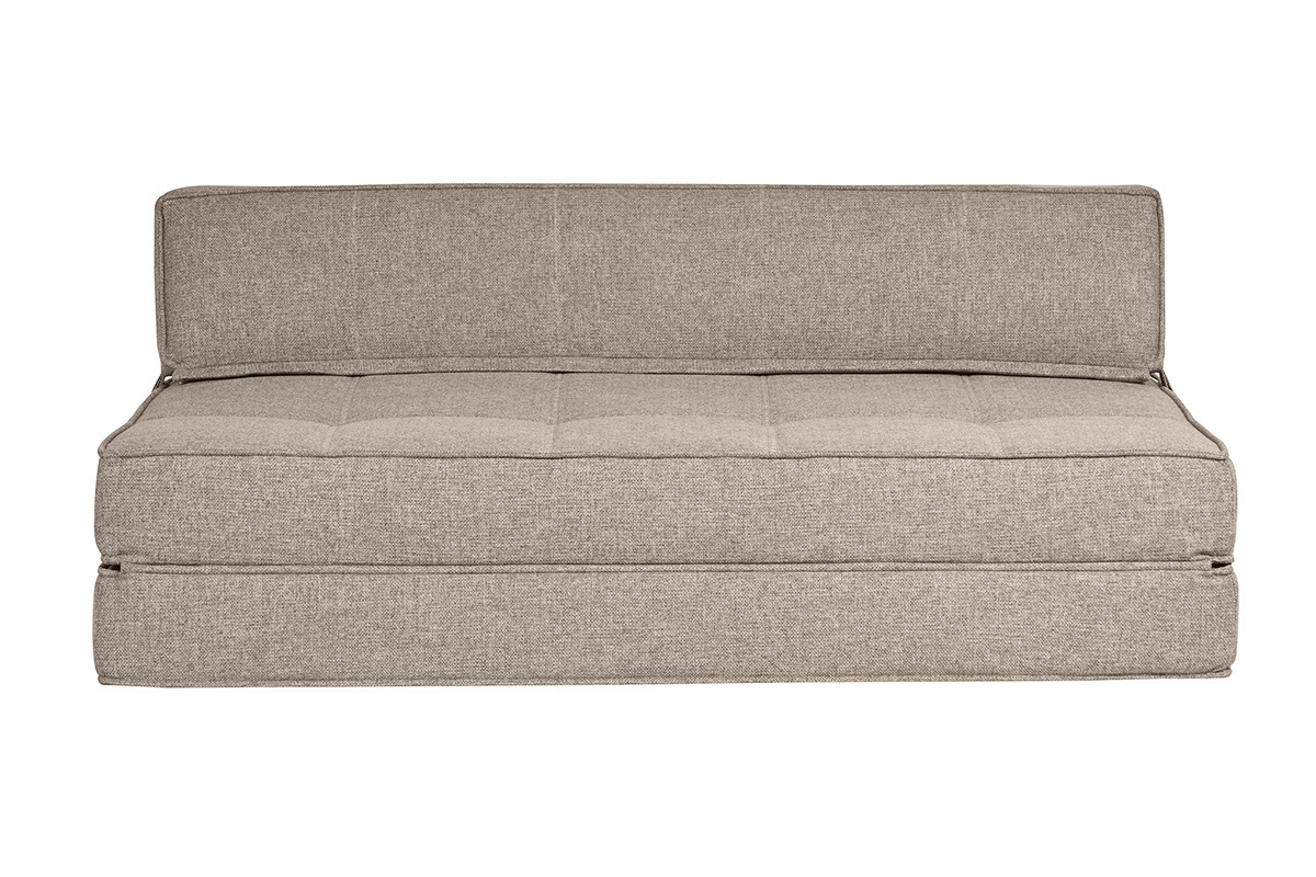Poltrona letto 2 posti in tessuto color talpa KATY