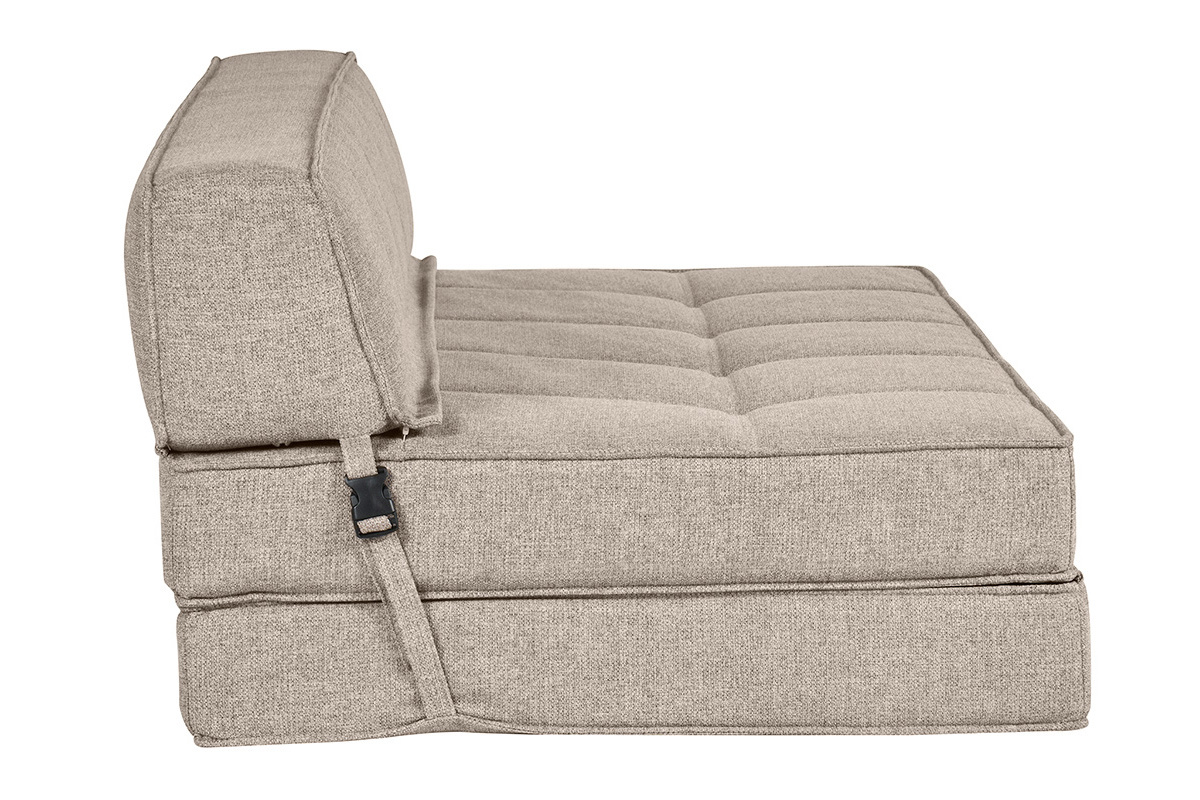 Poltrona letto 2 posti in tessuto color talpa KATY