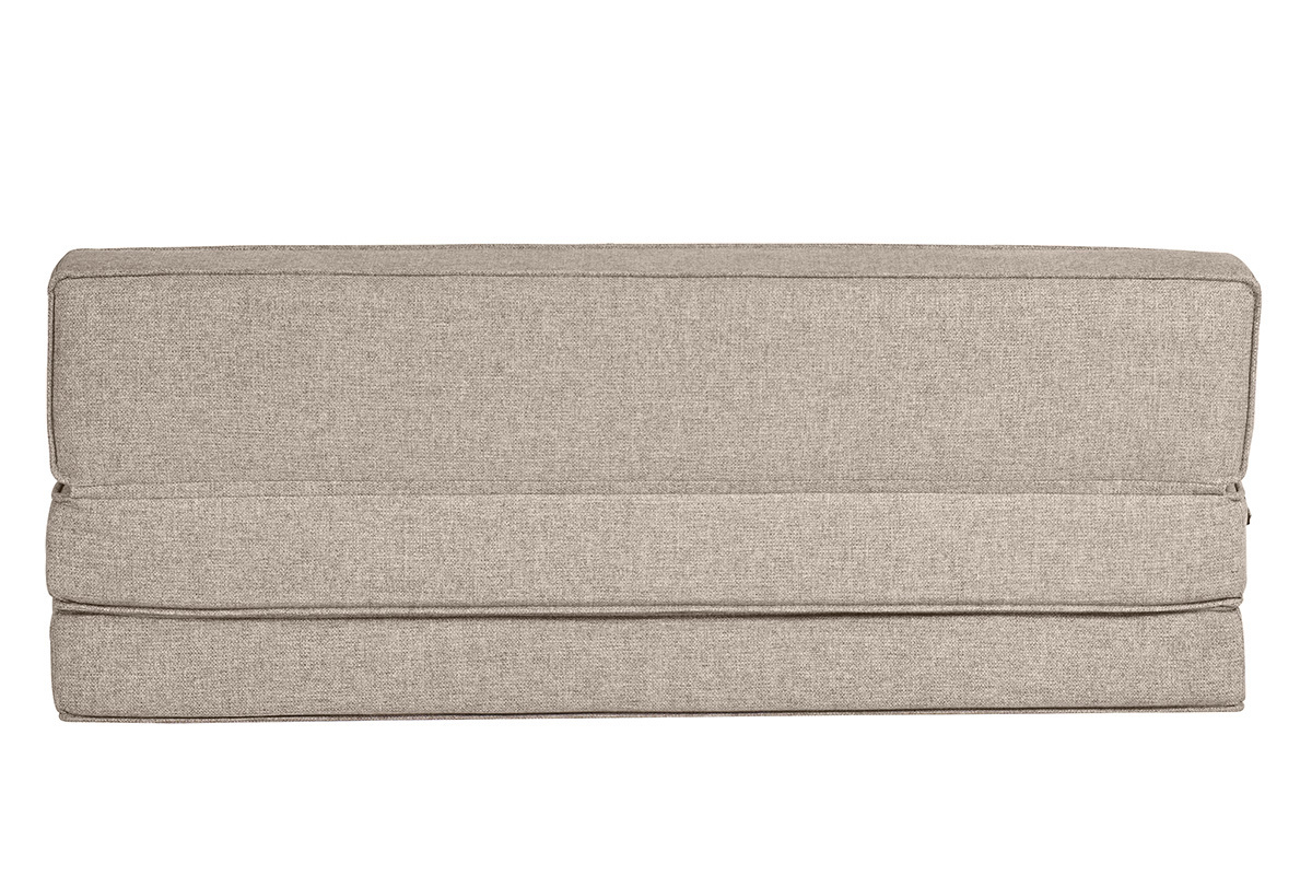 Poltrona letto 2 posti in tessuto color talpa KATY