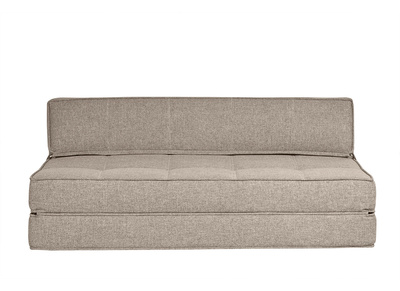 Poltrona letto 2 posti in tessuto color talpa KATY