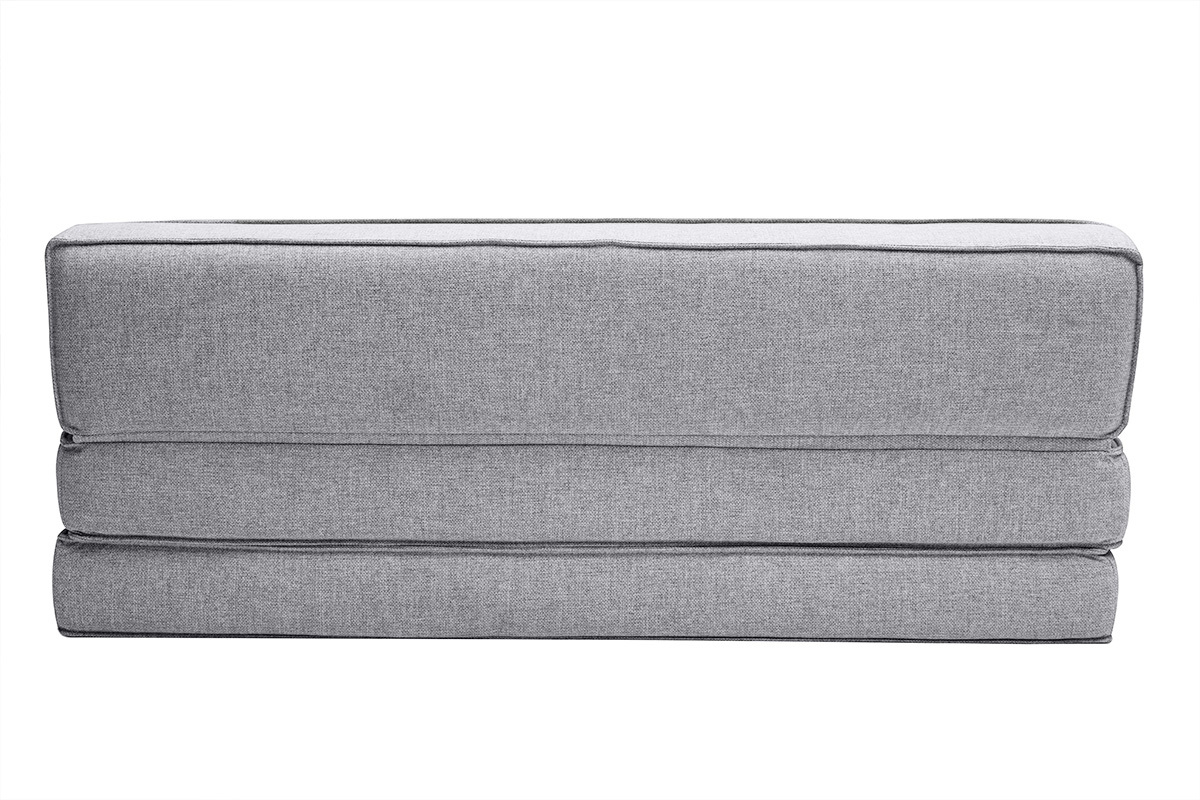 Poltrona letto 2 posti in tessuto grigio chiaro KATY