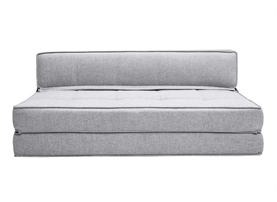 Poltrona letto 2 posti in tessuto grigio chiaro KATY