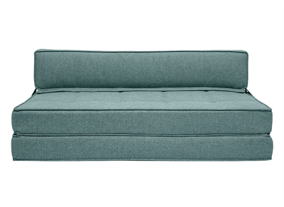 Poltrona letto 2 posti in tessuto grigio-verde KATY