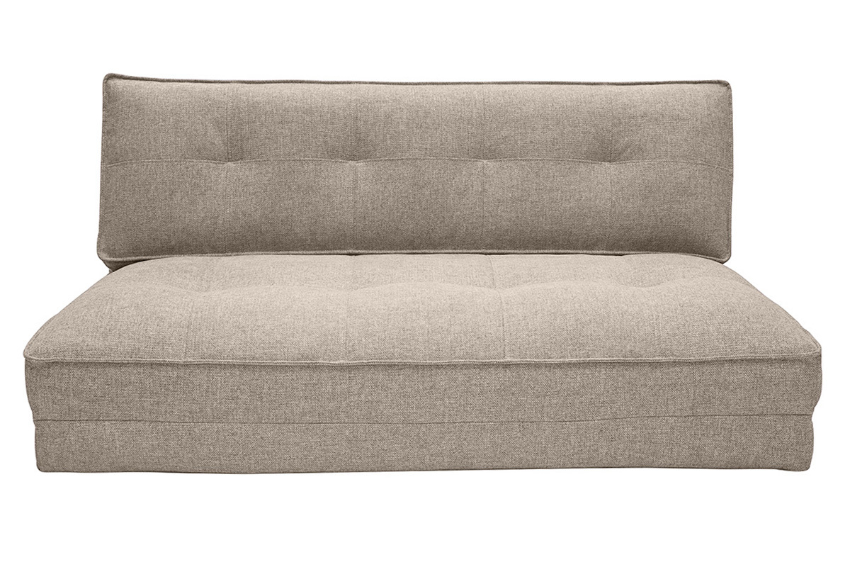 Poltrona letto a 2 posti in tessuto color talpa SALLY