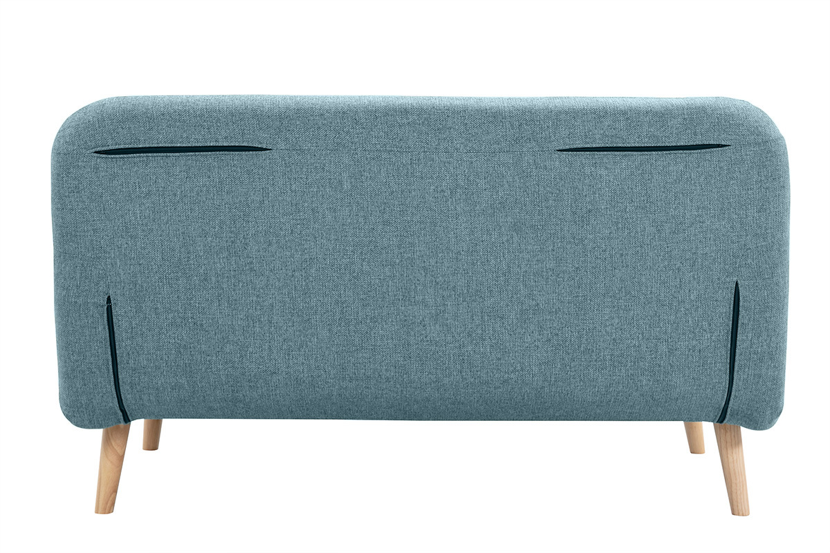 Poltrona letto a 2 posti in tessuto verde grigio e legno chiaro AMIKO