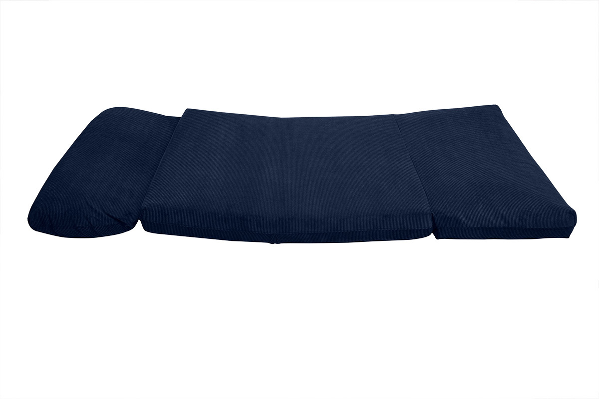 Poltrona letto convertibile 2 posti in tessuto velluto a coste blu scuro SPENCER