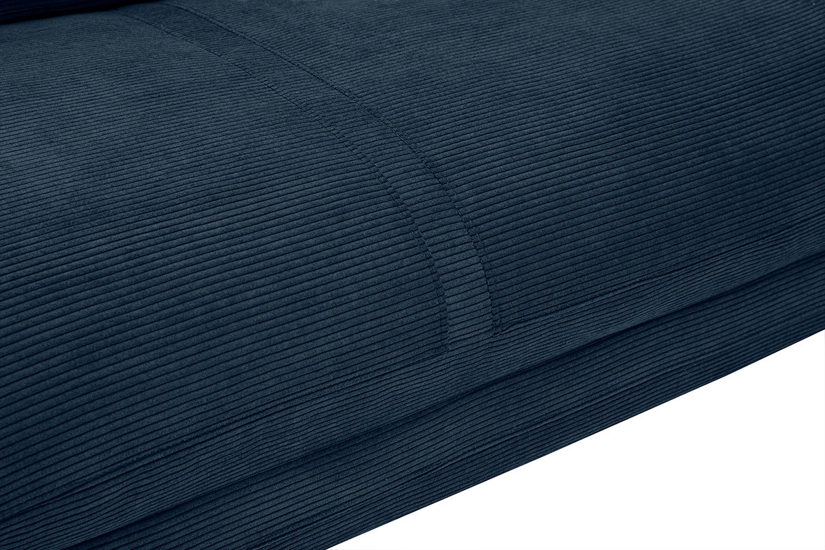 Poltrona letto convertibile 2 posti in tessuto velluto a coste blu scuro SPENCER