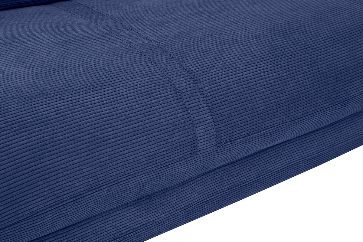 Poltrona letto convertibile 2 posti in tessuto velluto a coste blu scuro SPENCER