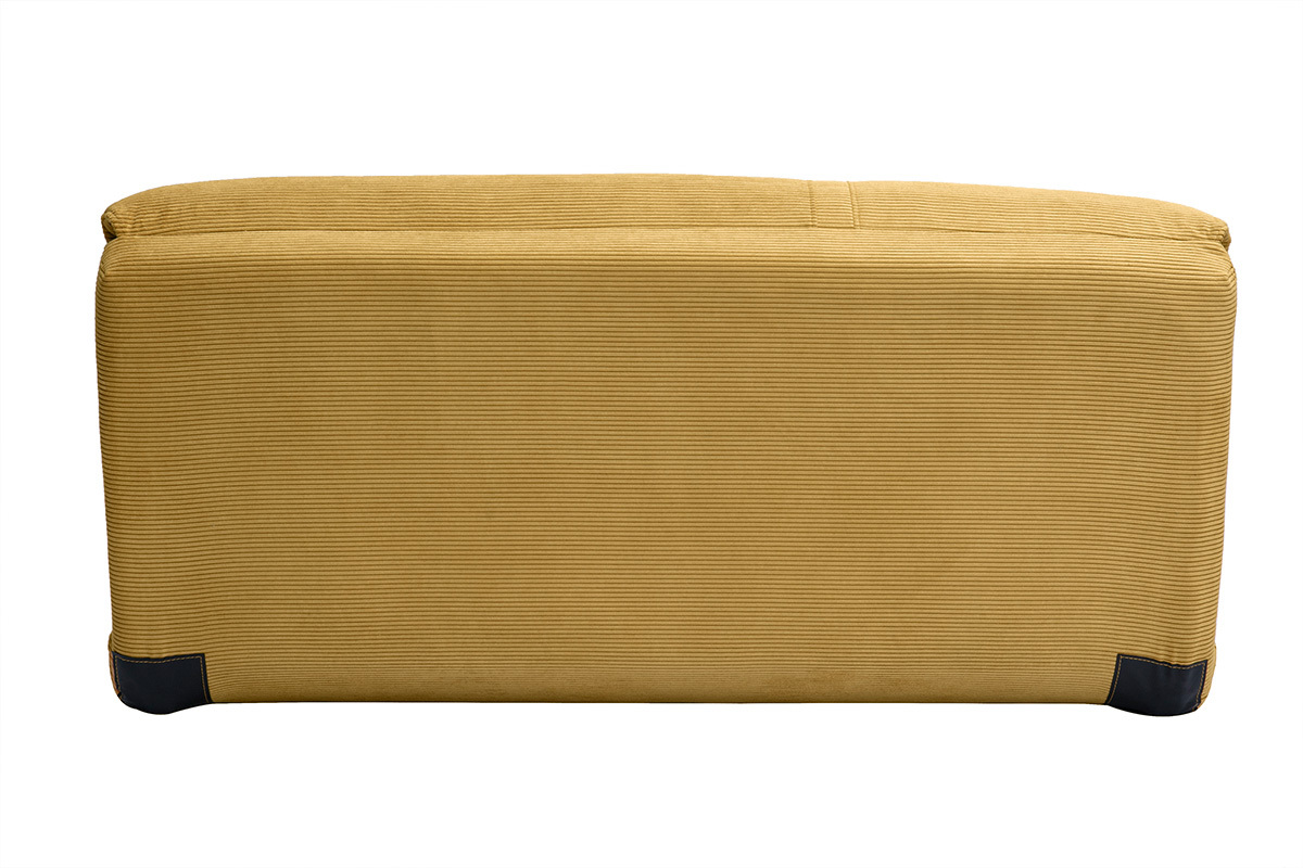 Poltrona letto convertibile 2 posti in tessuto velluto a coste giallo curry SPENCER