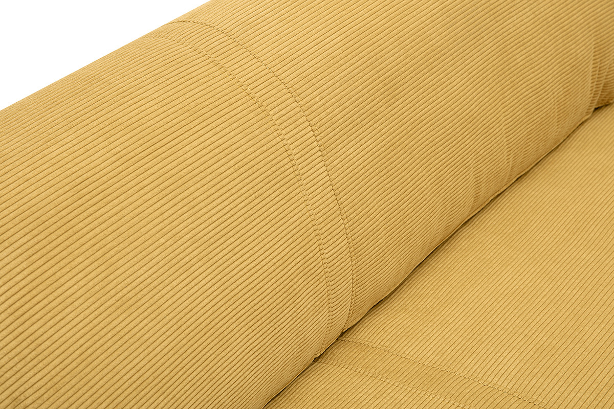 Poltrona letto convertibile 2 posti in tessuto velluto a coste giallo curry SPENCER