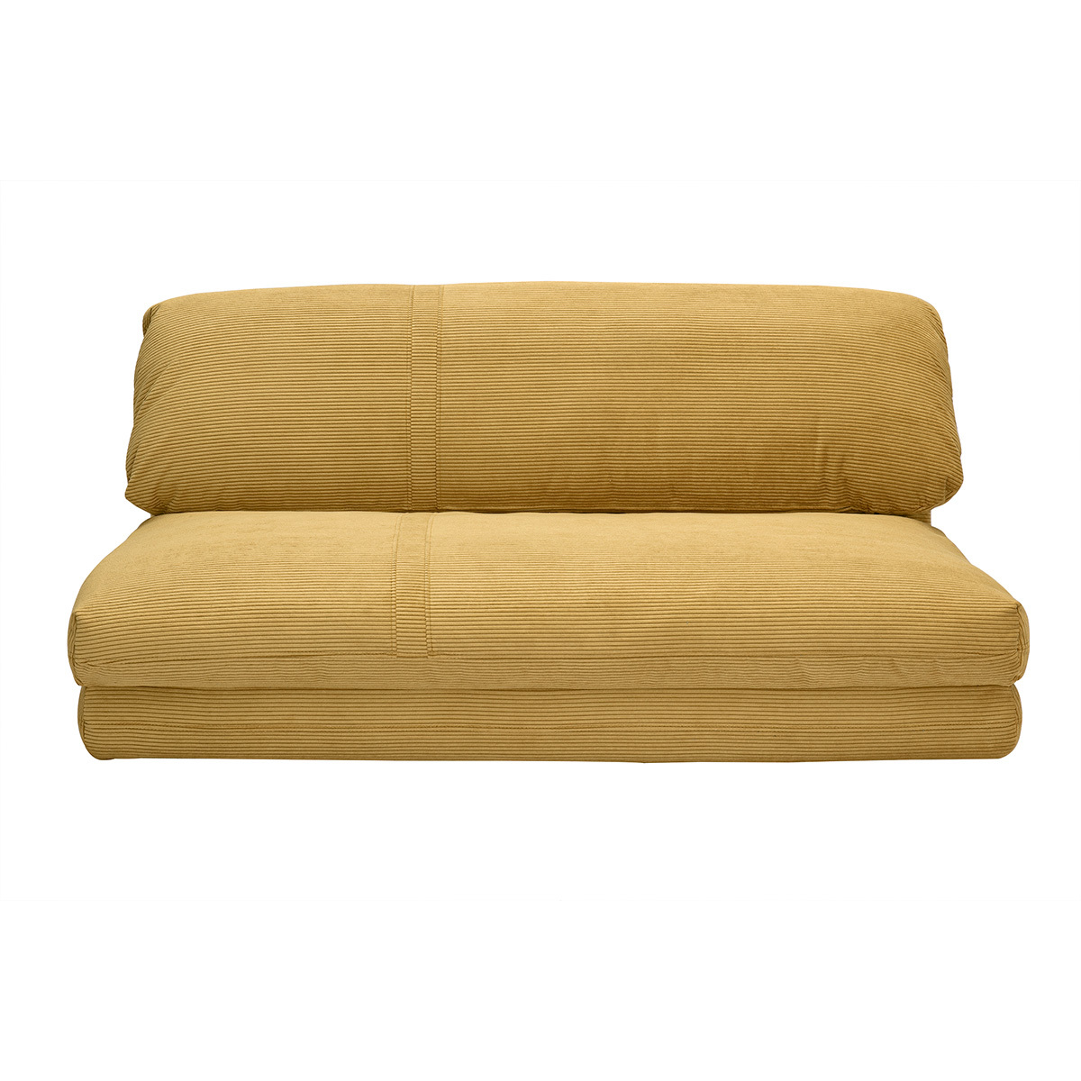 Poltrona letto convertibile 2 posti in tessuto velluto a coste giallo curry SPENCER