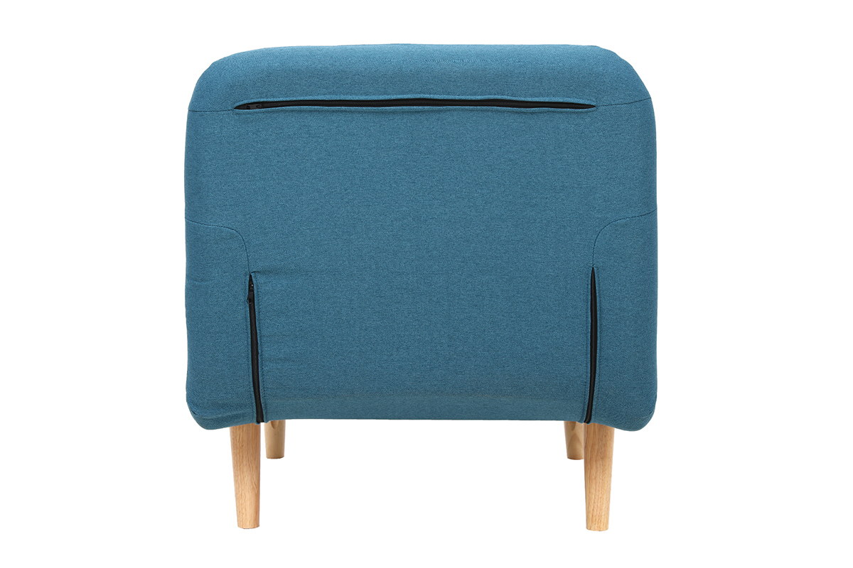 Poltrona letto convertibile in tessuto blu anatra AMIKO
