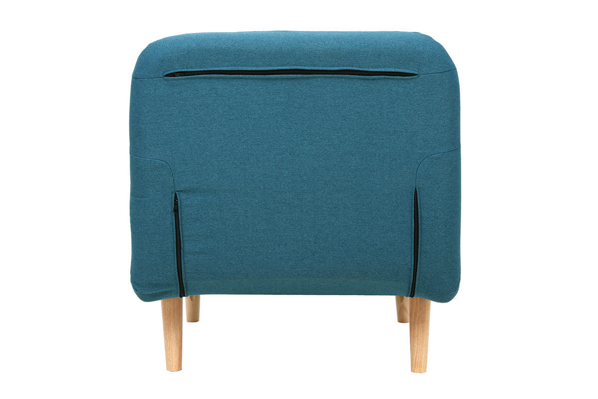 Poltrona letto convertibile in tessuto blu anatra AMIKO
