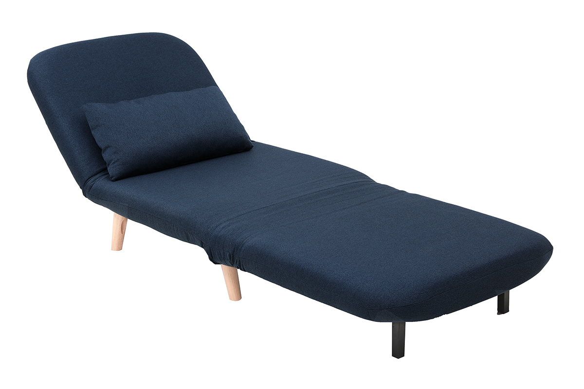 Poltrona letto convertibile in tessuto blu scuro AMIKO