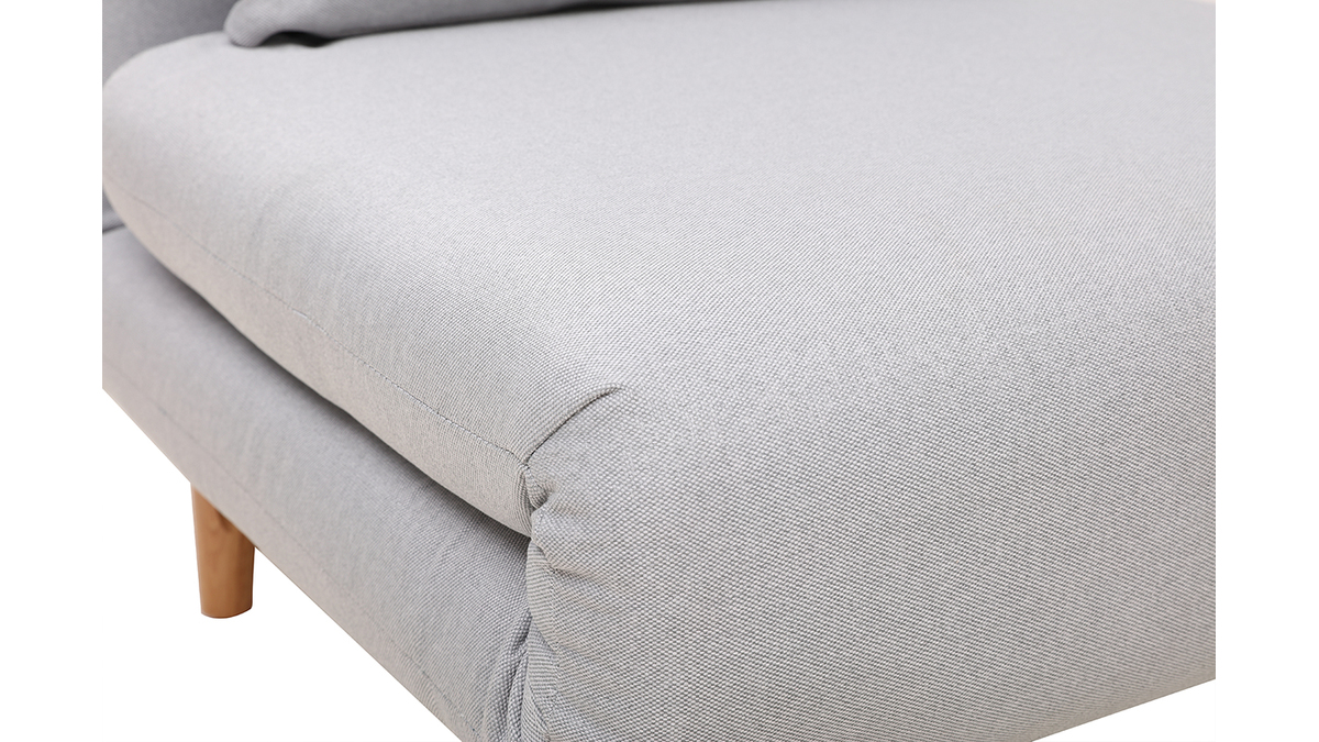 Poltrona letto convertibile in tessuto grigio chiaro AMIKO