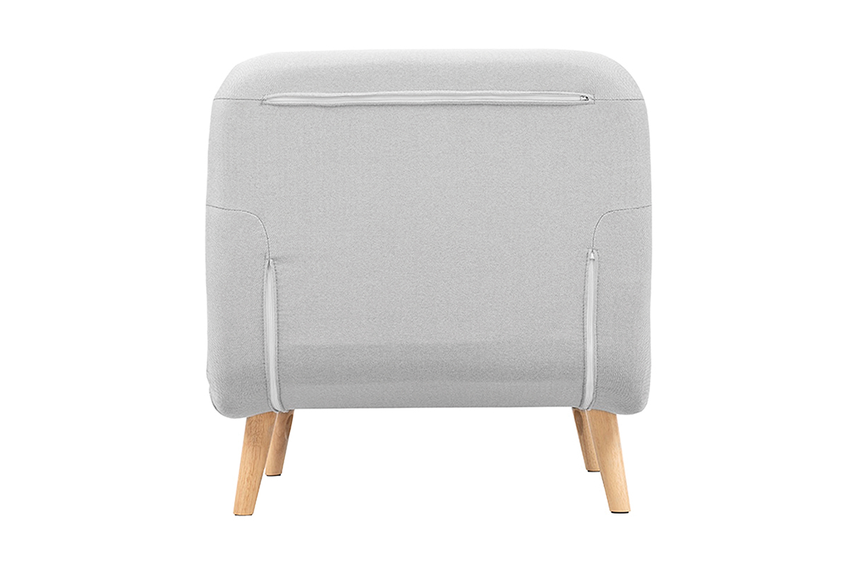 Poltrona letto convertibile in tessuto grigio chiaro AMIKO