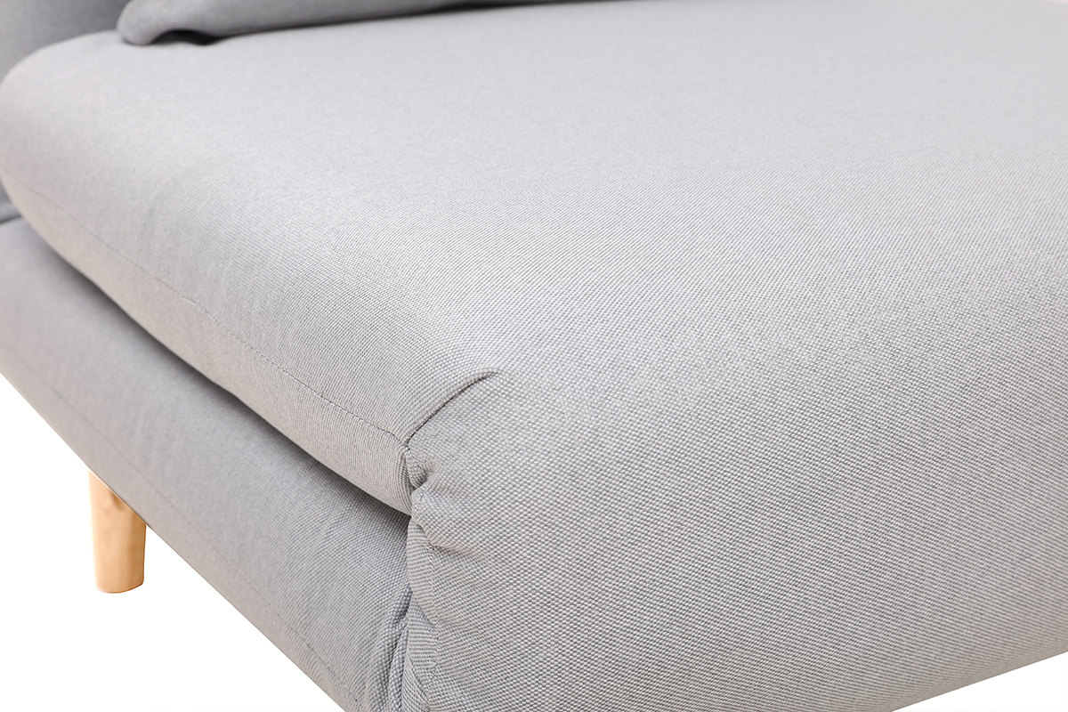 Poltrona letto convertibile in tessuto grigio chiaro AMIKO