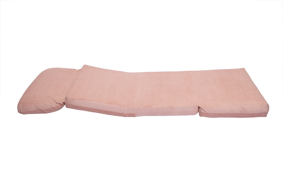 Poltrona letto singola convertibile in tessuto velluto a coste rosa SPENCER