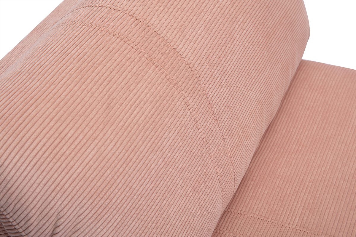 Poltrona letto singola convertibile in tessuto velluto a coste rosa SPENCER