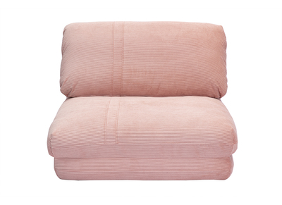 Poltrona letto singola convertibile in tessuto velluto a coste rosa SPENCER