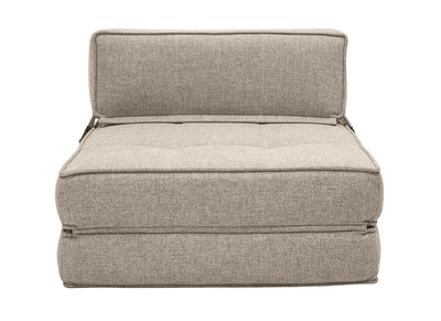 Poltrona letto singola in tessuto color talpa KATY