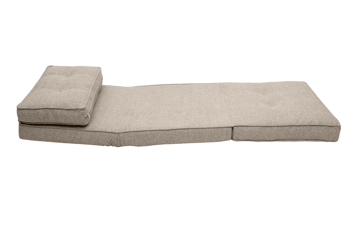 Poltrona letto singola in tessuto color talpa SALLY